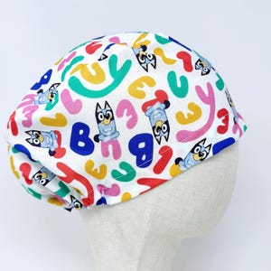 Dog Euro Scrub Cap with satin lined. Cartoon Surgical Hat for Women. Farm European Surgical scrub cap.