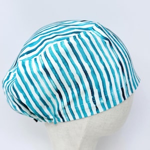 Blue Row Euro Scrub Cap with satin lined. Summer Surgical Hat for Women. European Surgical scrub cap.