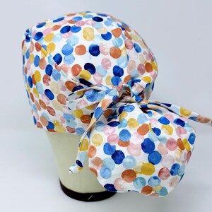 Satin Lined Ponytail Scrub Cap. Surgical hat for Women.