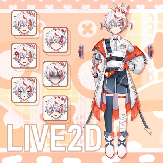 Boy Live2d Vtuber Model for Commercial use | Premade Vtuber Model | Live2D Model | Vtuber Model | Boy Model  | Fully Rigged | Ready to use