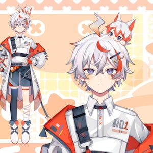 Boy Live2d Vtuber Modèle à usage commercial | Modèle Vtuber préfabriqué | Modèle Live2D | Modèle Vtuber | Modèle Garçon | Entièrement truqué | Prêt à l'emploi image 2