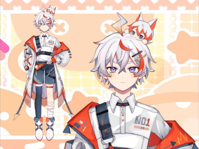 Boy Live2d Vtuber Modèle à usage commercial | Modèle Vtuber préfabriqué | Modèle Live2D | Modèle Vtuber | Modèle Garçon | Entièrement truqué | Prêt à l'emploi image 2