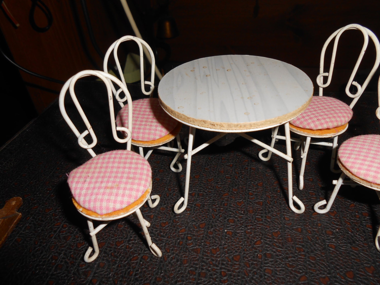 MiniatureDollhouse size Metal Ice Cream Parlor TableChairs Etsy