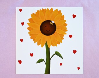 Girasole e ape - Stampa artistica