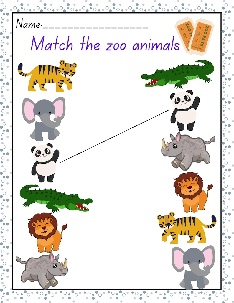 Matching Game for Kids Digital/printable - Etsy