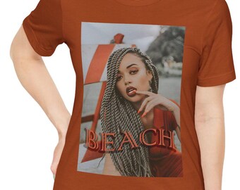 Camiseta feminina preta, camiseta estampada, camiseta unissex de manga curta, camiseta de praia, presente para ela, camiseta ousada, camiseta para festa, camiseta para festa, praia