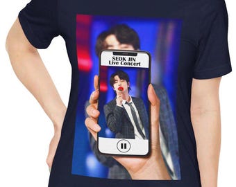 BTS ジン ワールドワイドハンサム Tシャツ - コットン製ユニセックスT