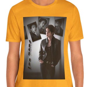 Chemise Jin, chemise BTS, t-shirt Seok Jin, chemise avec photo pour téléphone, Jin Merch, chemise Kpop, KPop Merch, t-shirt unisexe BTS Jin, garçons Bangtan, pop coréenne