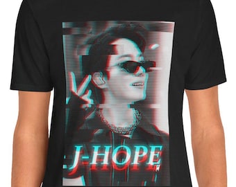 J-Hope Shirt, BTS Shirt, KPop Shirt, KPop Merch Shirt, BTS Fan Gift, J-Hope BTS Unisex Tshirt, Anaglyph J-Hope Shirt, Glitch J-Hope T-Shirt