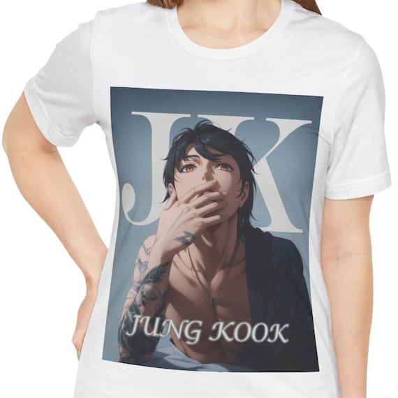 Jungkook Anime Shirt, BTS Shirt, Kpop Shirt, Fan Gift, Kpop Merch