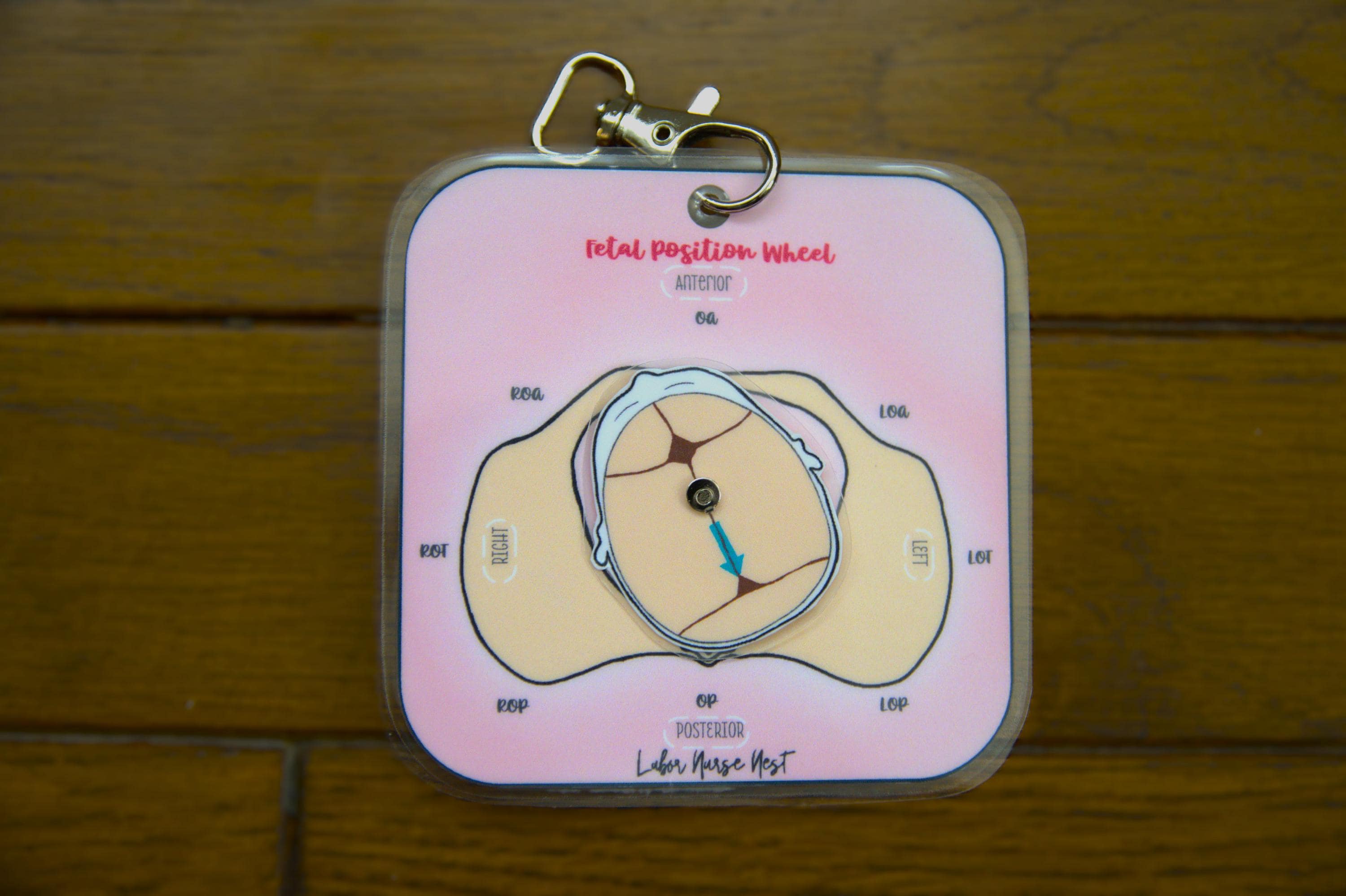 Fetal Position Wheel Badge Buddy, Laboring Patient Visual Education Aide
