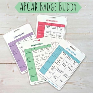 APGAR Score Badge Buddy | Neonatal Reference Card | Badge Accessory | Nurse Badge Buddy | Midwife | NICU Nurse | Student Nurse
