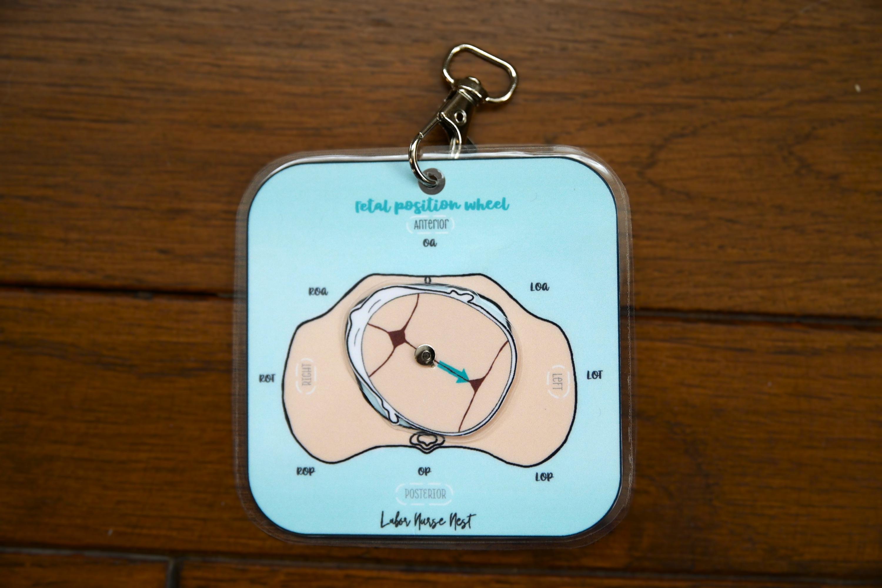 Fetal Position Wheel Badge Buddy, Laboring Patient Visual Education Aide