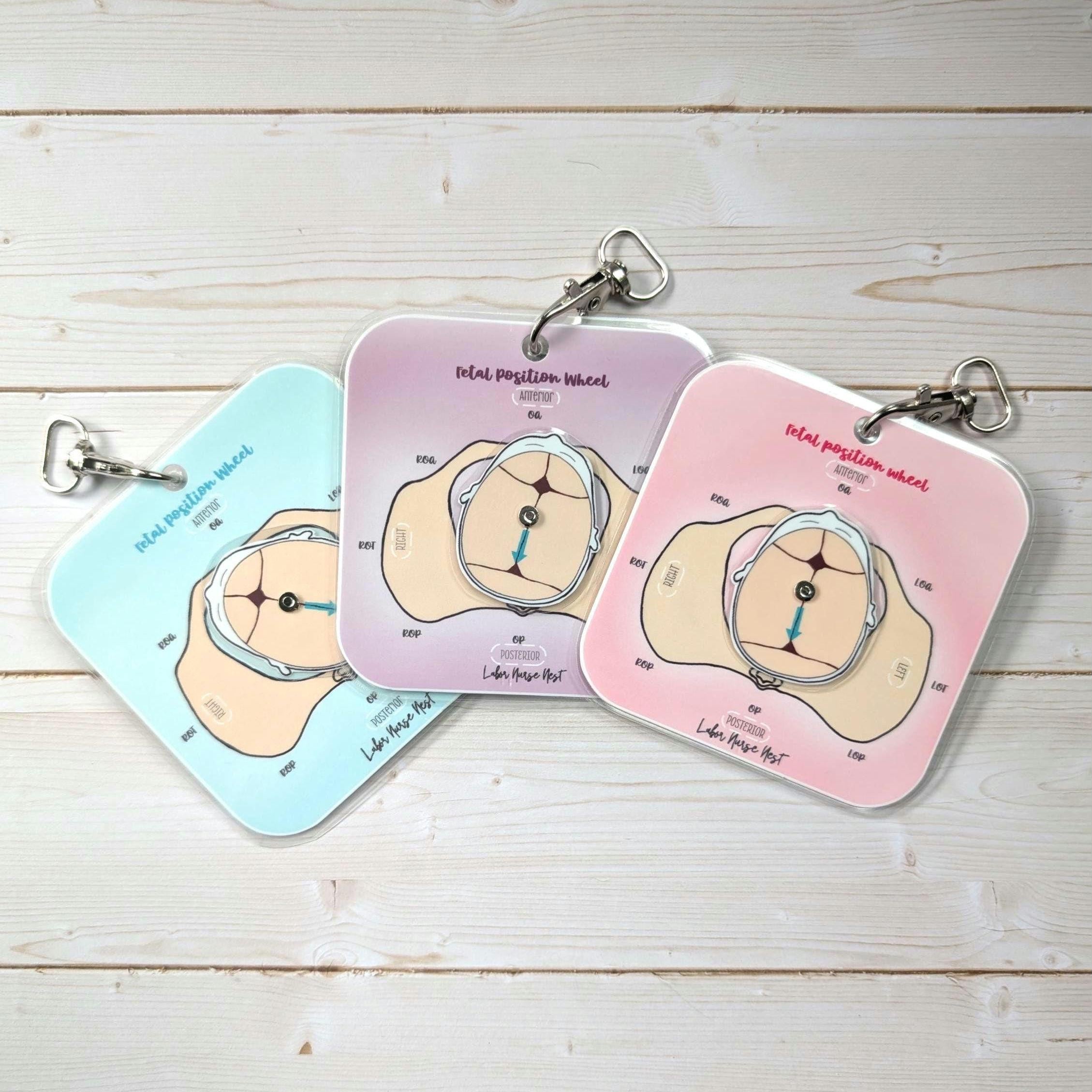 Fetal Position Wheel Badge Reel Buddy/ Nurse Accessory Tool - Laboring Patient Visual Aid for L&D Nurses, Midwives, Doulas, and Students