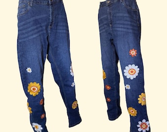 Groovy Flower Power Flowers-bundel met borduurontwerpen uit de jaren 70