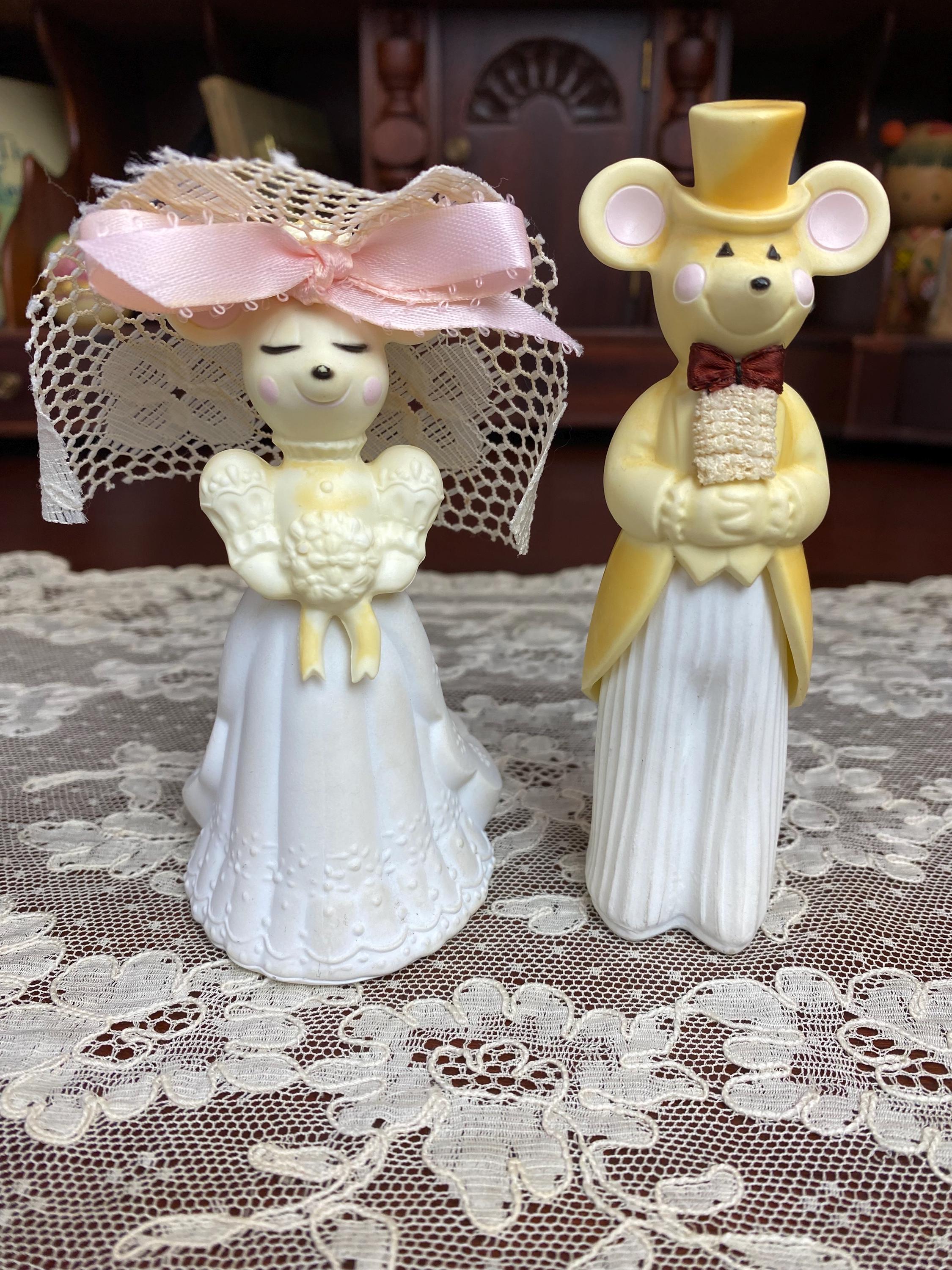 Vintage Avon Mouse Bride Groom Cologne Bottles / Wild Country