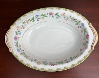 Vintage Noritake Fine China Double Handle Gold Floral Oval