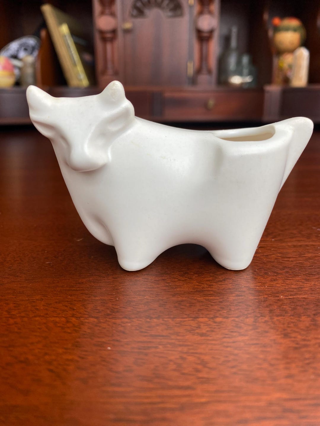 Bull Rack Toothpick Vintage Made in Japan White Ceramic Cow Toothpick Holder / Mini Planter ...