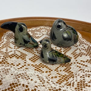 Miniature Tonala Folk Art Pottery Toucan / Bird Figurine / Baby Bird / Collectible Mexican Pottery