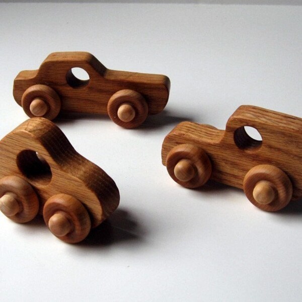 Natural Cars (set of 3) - oak