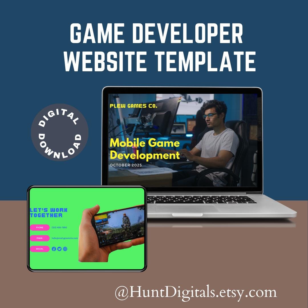 Game Developer Website Template DIY Canva Gamer Website Developer Game Game Developer Website Template DIY Canva Gamer Website Developer Game