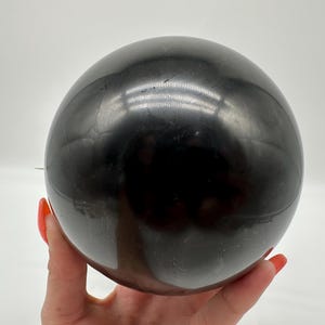 Shungite Sphere 15cm.Shungite Crystal Sphere,Healing Crystal,Highly Energetic Metaphysical,EMF Protection,Polished Sphere,5G Protection