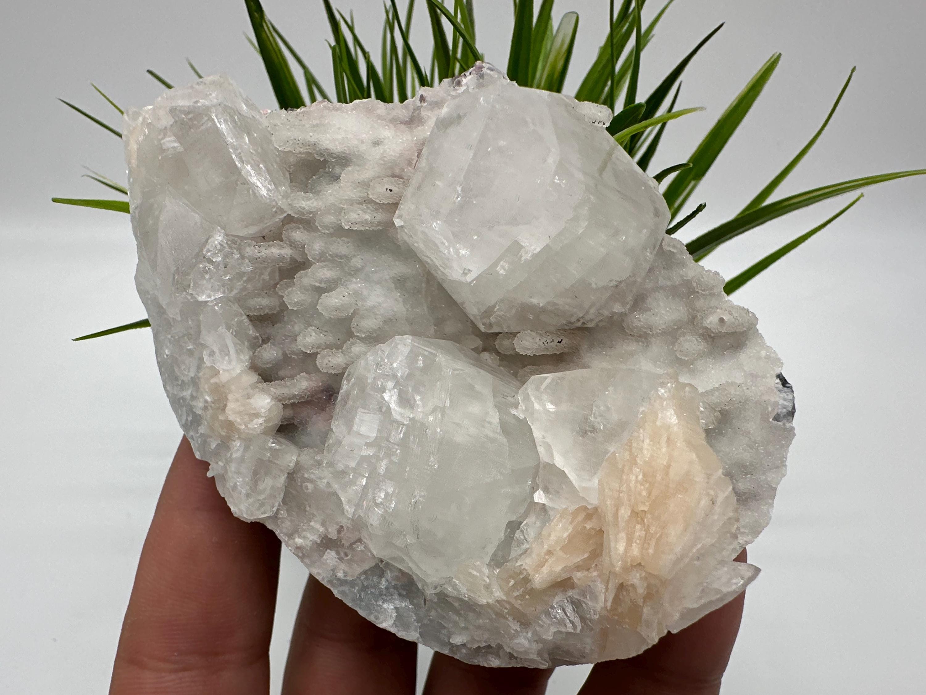 Stunning Transparent Apophyllite,Stilbite on Chalcedonynatural, collection minerals specimen,India Minerals,Crystal,Minerals Specimens India