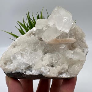 Espécime de estilbita de apofilita: aglomerado de cristais naturais, minerais da Índia