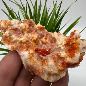 Rode vanadiniet op BARITE uit Marokko, kristal, mineraal, monster, cluster, vanadinietkristal, vanadiniet, geologie, vanadinietcluster, vanadiniet