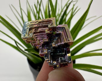 Rainbow Bismuth Crystal Cluster, Lab Grown Stone, Home Decor
