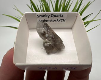 希少なフェデンストック産スモーキークォーツ標本、スイス鉱物