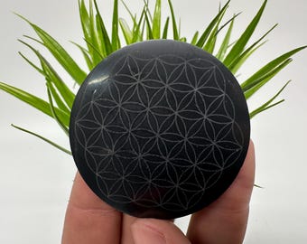 Shungite Flower of Life Phone Sticker, Russian Stone