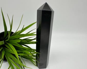 Shungite-stenen toren: EMV-neutraliserend, energiebescherming (15 cm)