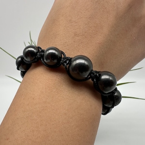 Shungite knitted (big to small balls) constellation,Bracelet,EMF Protection,Natural Shungite,Beaded bracelet,Gemstone Bracelet,gift Bracelet