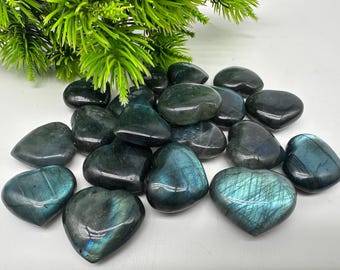 Labradorite Heart Crystal, Labradorite Heart Stone, Flat hearts beads, Labradorite Heart Cabochon for Healing Chakra, Wire Wrapping Jewelry