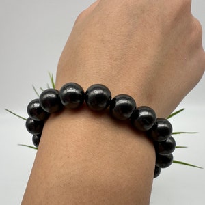 Shungite Bracelet EMF Protection,Natural Shungite,Beaded bracelet,Gemstone Bracelet,10mm Round Gemstone Bracelet,For Gift,shungite wholesale