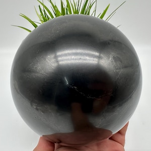 Shungite Sphere 20cm.Shungite Crystal Sphere,Healing Crystal,Highly Energetic Metaphysical,EMF Protection,Polished Sphere,5G Protection