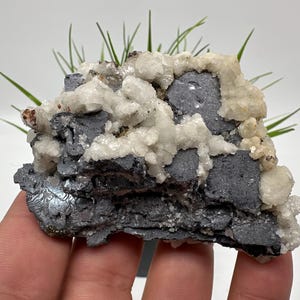 Wonderful Calcite on Mirror Galena,from Borieva mine,Bulgaria natural,collection mineral specimen,home decor stone,gift minerals,galena
