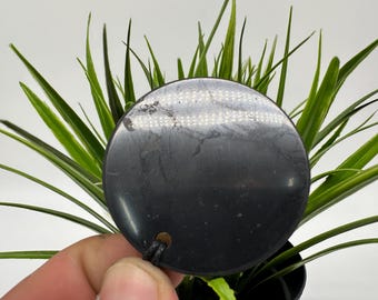 Shungite Pendant 50/50mm Shungite Crystal Pendant,Healing Crystal,Highly Energetic Metaphysical,EMF Protection,Polished Pendant,5GProtection