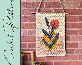 Desert Blossom Wall Hanging | Crochet Pattern | Boho Botanicals | Wall Decor | Tapestry Crochet | Instant Download | PDF