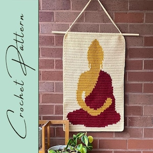 Buddha Wall Hanging | Crochet Pattern | Yoga Series | Wall Decor | Tapestry Crochet | Instant Download | PDF