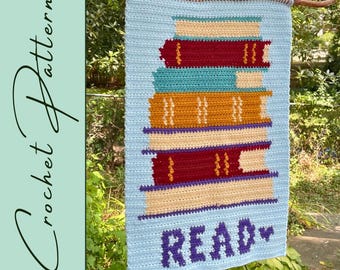 Book Collection Wall Hanging | Crochet Pattern | Wall Decor | Tapestry Crochet | Instant Download | PDF