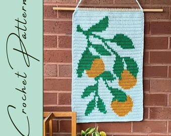 Oranges Wall Hanging | Crochet Pattern | Fruit Series | Wall Decor | Tapestry Crochet | Instant Download | PDF