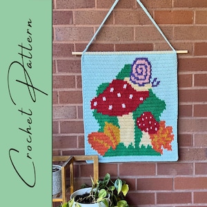 Mushroom Grove Wall Hanging | Crochet Pattern | Seasonal Fall Vibes | Wall Decor | Tapestry Crochet | Instant Download | PDF