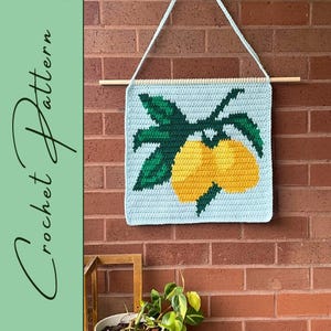 Lemons Wall Hanging | Crochet Pattern | Fruit Series | Wall Decor | Tapestry Crochet | Instant Download | PDF
