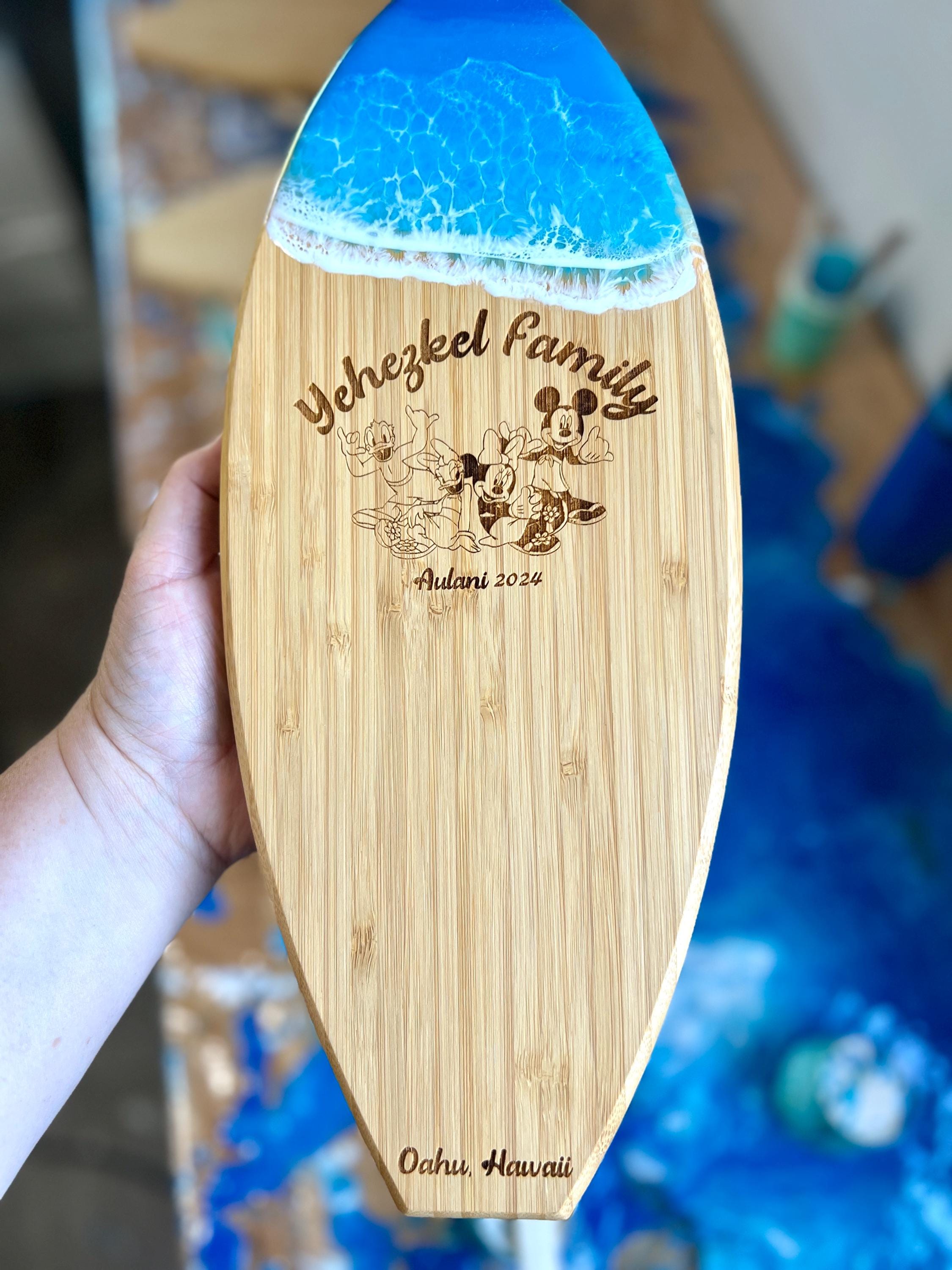 NEW Aulani Character Autographing Mini Surfboard With Beach Waves, Autograph Board, Aulani Vacation Souvenir, Character Signature Book, DCL