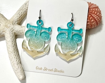 DCL Mickey Mouse Anchor Earrings • Anchor earrings • Disney Cruise Earrings • Fish Extender Gift • Matching Family Cruise Outfit •