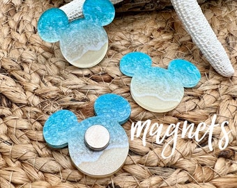 Beachy Mickey Mouse Magnets, Disney Cruise Magnets, Aulani Vacation, DCL, Castaway Cay, Disney Vacation, Gift for Disney Fan, Fish Extender