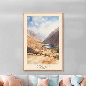 Colan Peru Watercolor Print: Beach Lakehouse Art