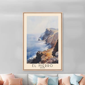 El Hierro, Spain Watercolor Beach Print, Vacation Gift, Spain Wall Art, Beach Painting, Beach Decor, Beach Painting